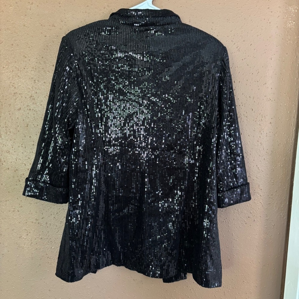 Boohoo Plus Sequin Oversized Blazer Black Size 14 US - Picture 4 of 5